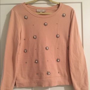 Loft pink jeweled top