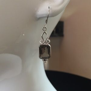 Amber colored semi precious stone in 925 silver