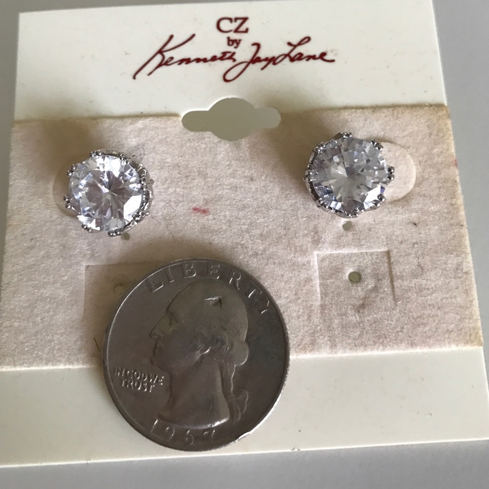 HUGE CUBIC ZIRCONIA EARRING STUDS