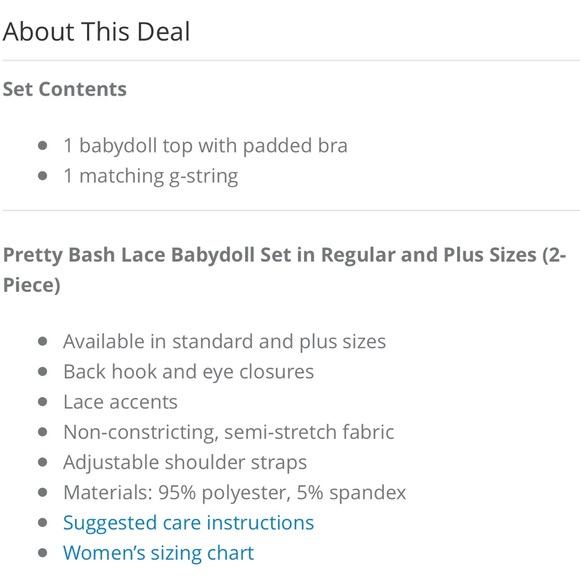 Flirty Babydoll 2PC Set Plus & Reg Size - Picture 7 of 8
