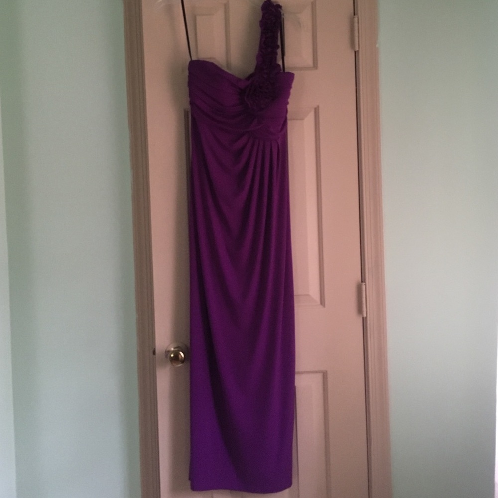 Purple One Shoulder Prom Dress