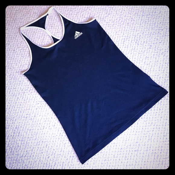 Adidas Tops - Navy Blue Adidas Running Top