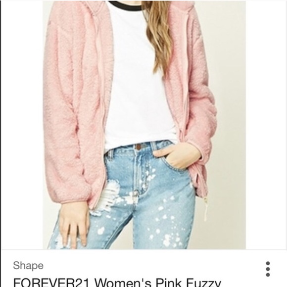 Forever 21 Jackets & Blazers - Fuzzy jacket pink zip up without hood