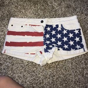 American flag white shorts