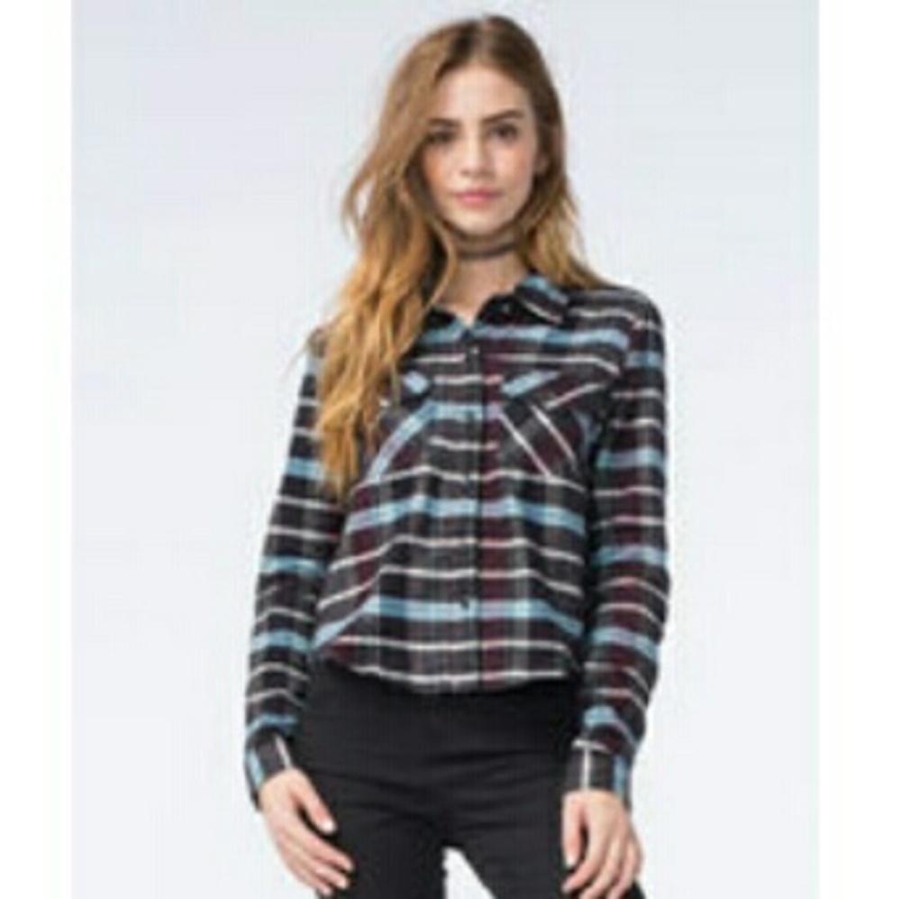 Nwot cropped flannel