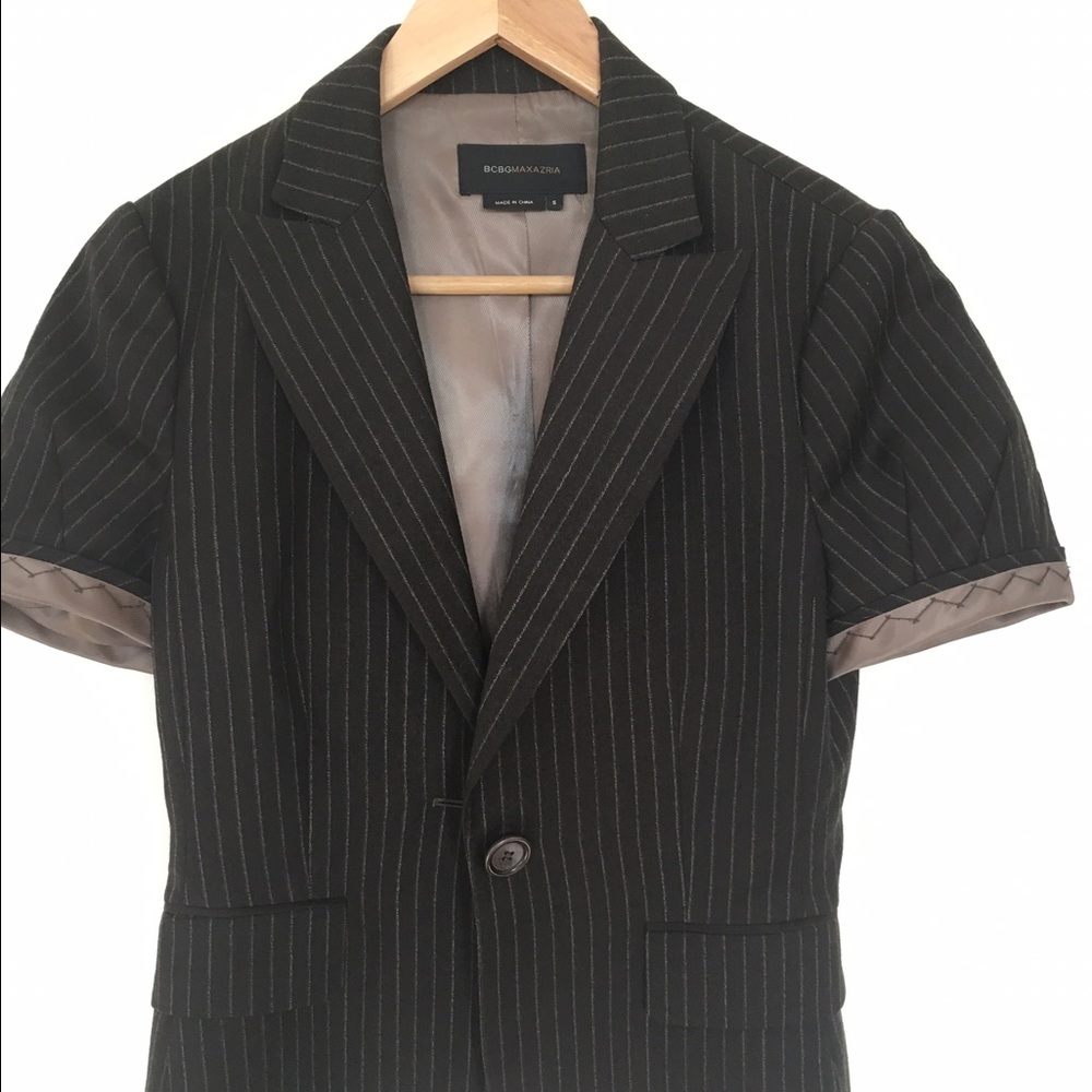 BCBGMAXAZRIA pinstripe suit jacket
