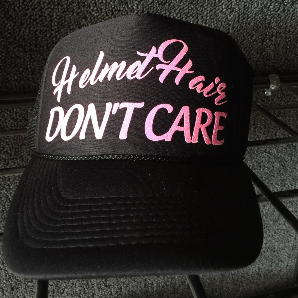 Women's helmet hair don't care hat