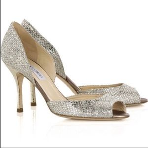 Jimmy Choo Silver Peep toe Pumps size 37 (7)