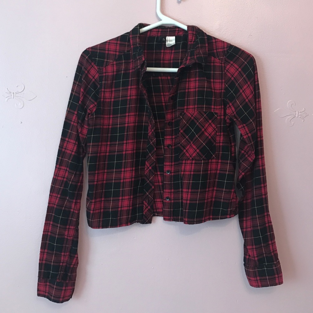 Plaid cropped shirt