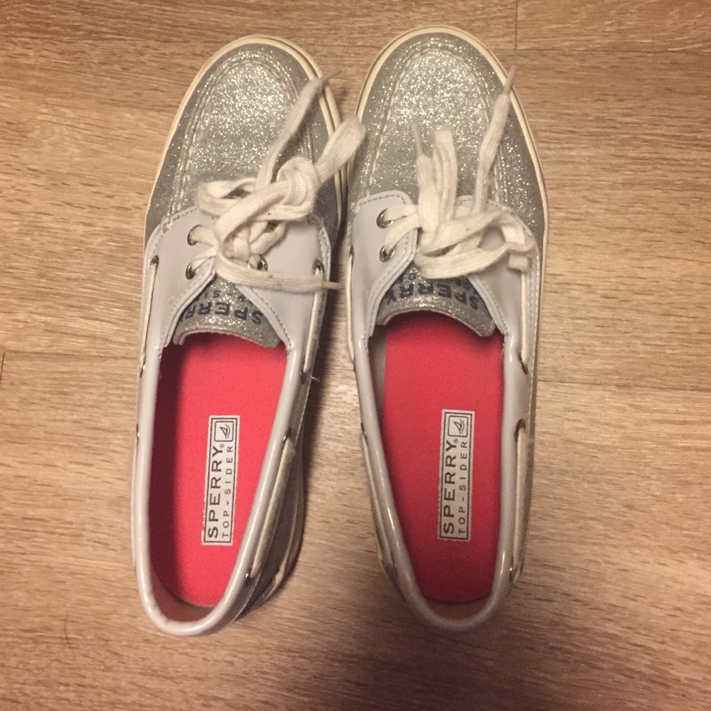 Silver sparkle sperrys