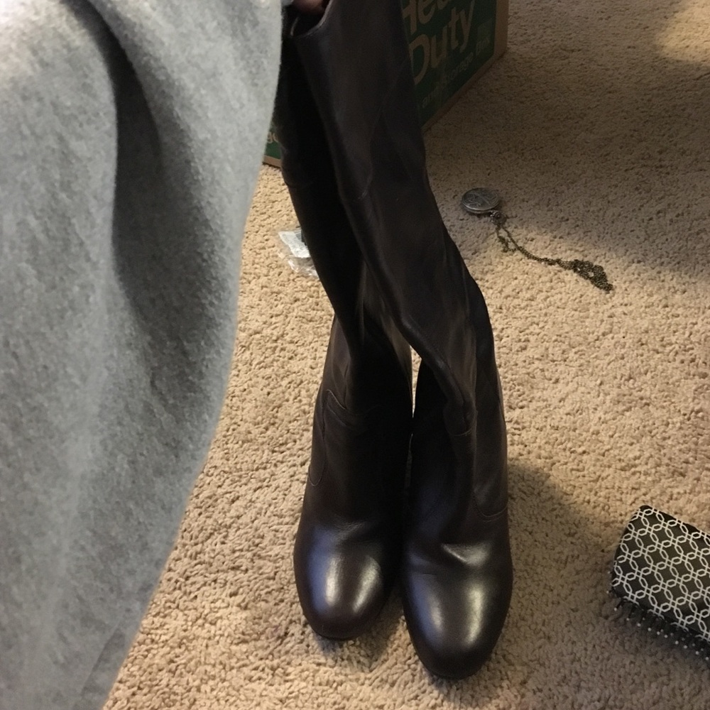 Long brown boots!