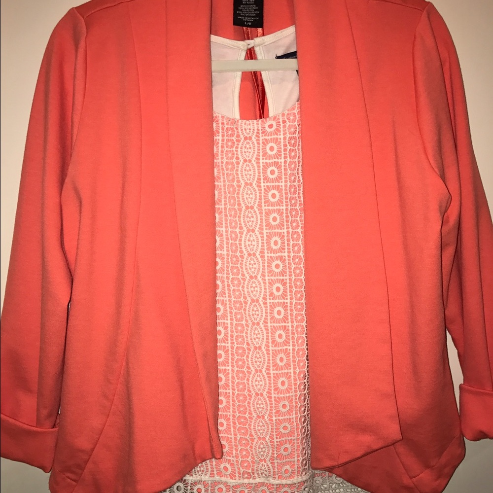 Coral Tank and blazer set