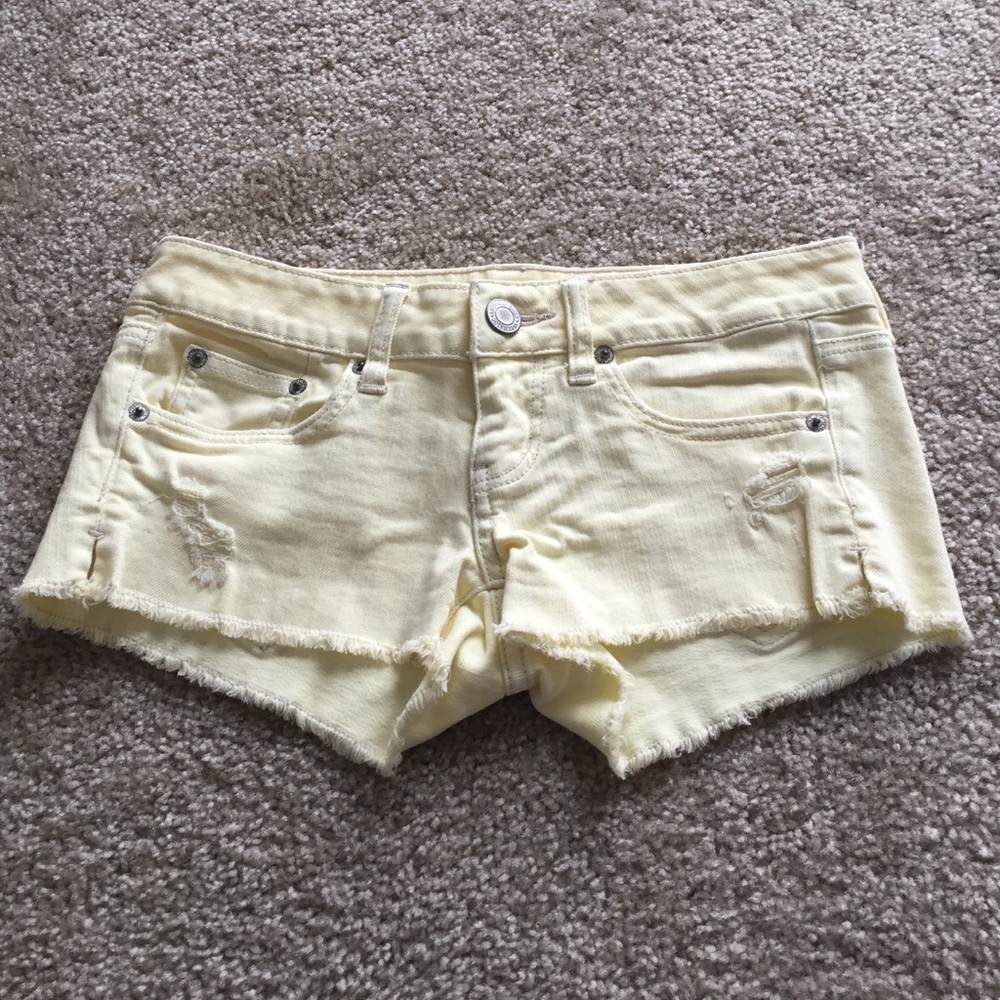Yellow American Eagle Jean Shorts