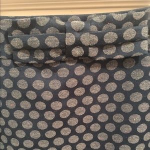 Blue polka dot knee-length Loft pencil skirt
