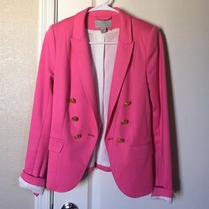 blazer buttons pink gold