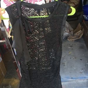 Sexy lace top with ribbon