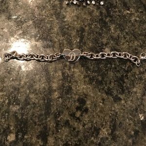 Stainless steel initial D link bracelet