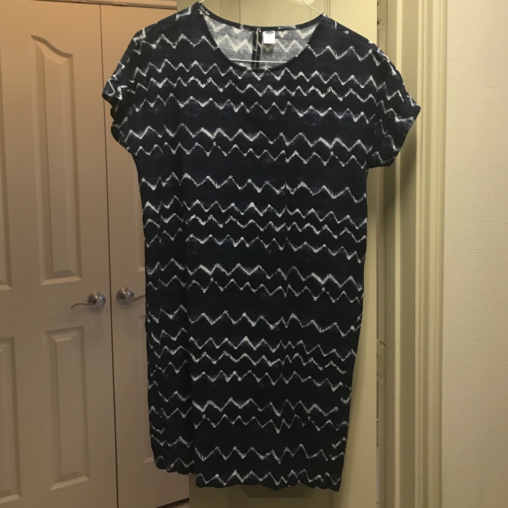 Navy blue and white dress