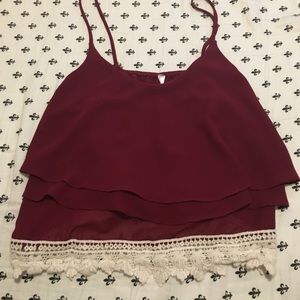 Red Foley crop top