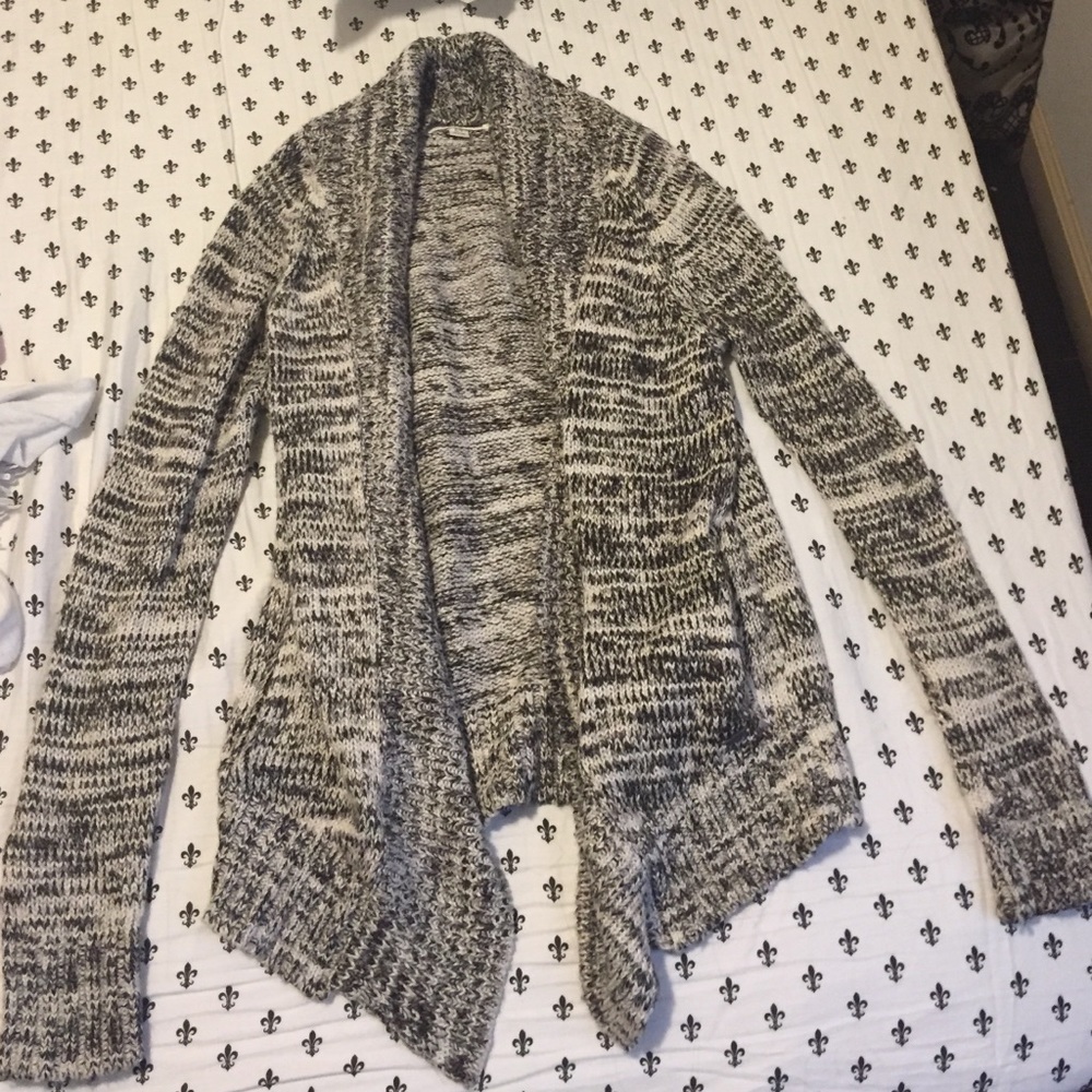 Black and white garage cardigan
