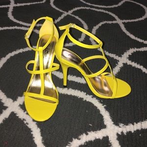 Cute delicate yellow heels