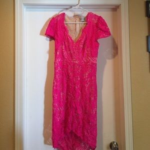 Hot Pink Lace Dress