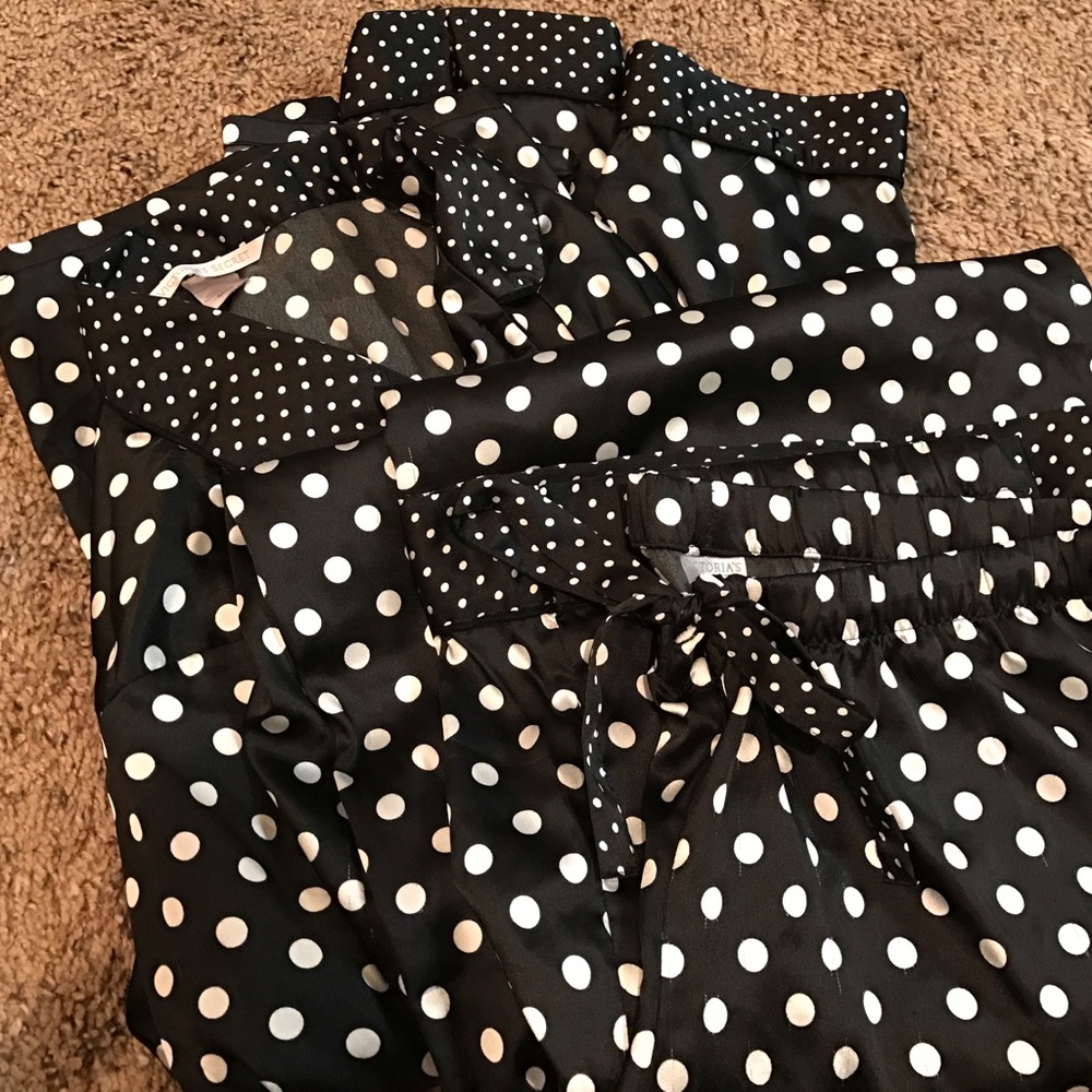 Victoria Secret silk polka dot pajamas