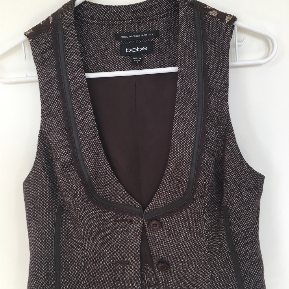 bebe suit vest made w/ Imported Italian fabric