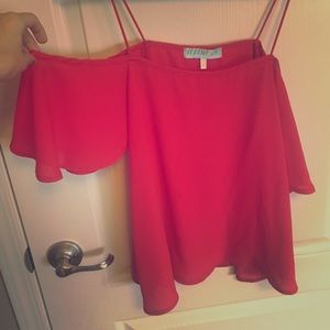 Red off the shoulder top