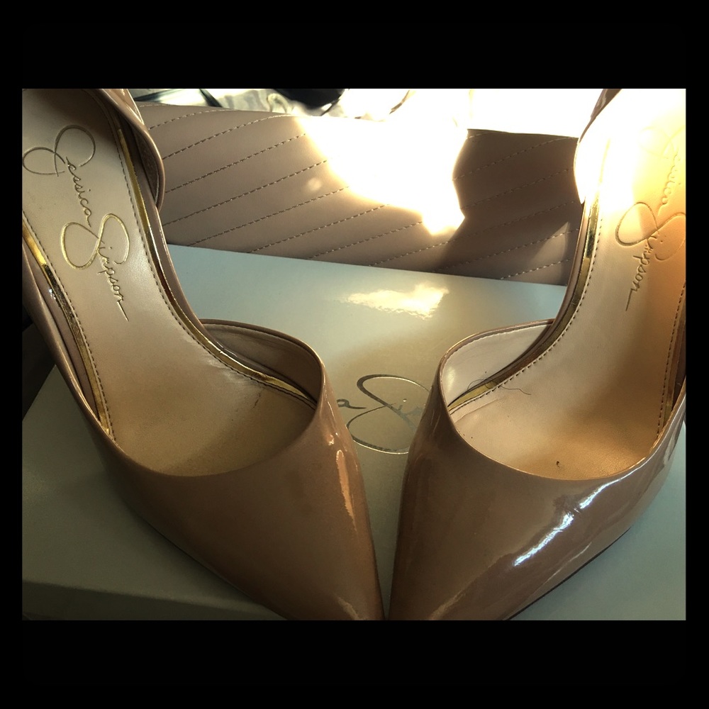 Jessica Simpson Nude Patent Heels