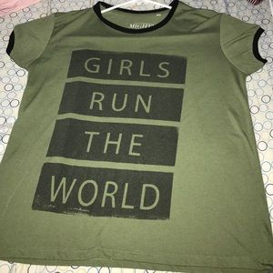 "Girls run the world" baby ringer tee