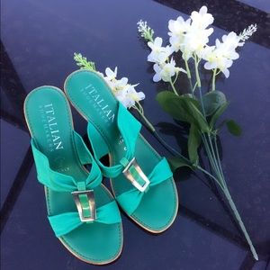 Italian Shoemakers Green Wedges