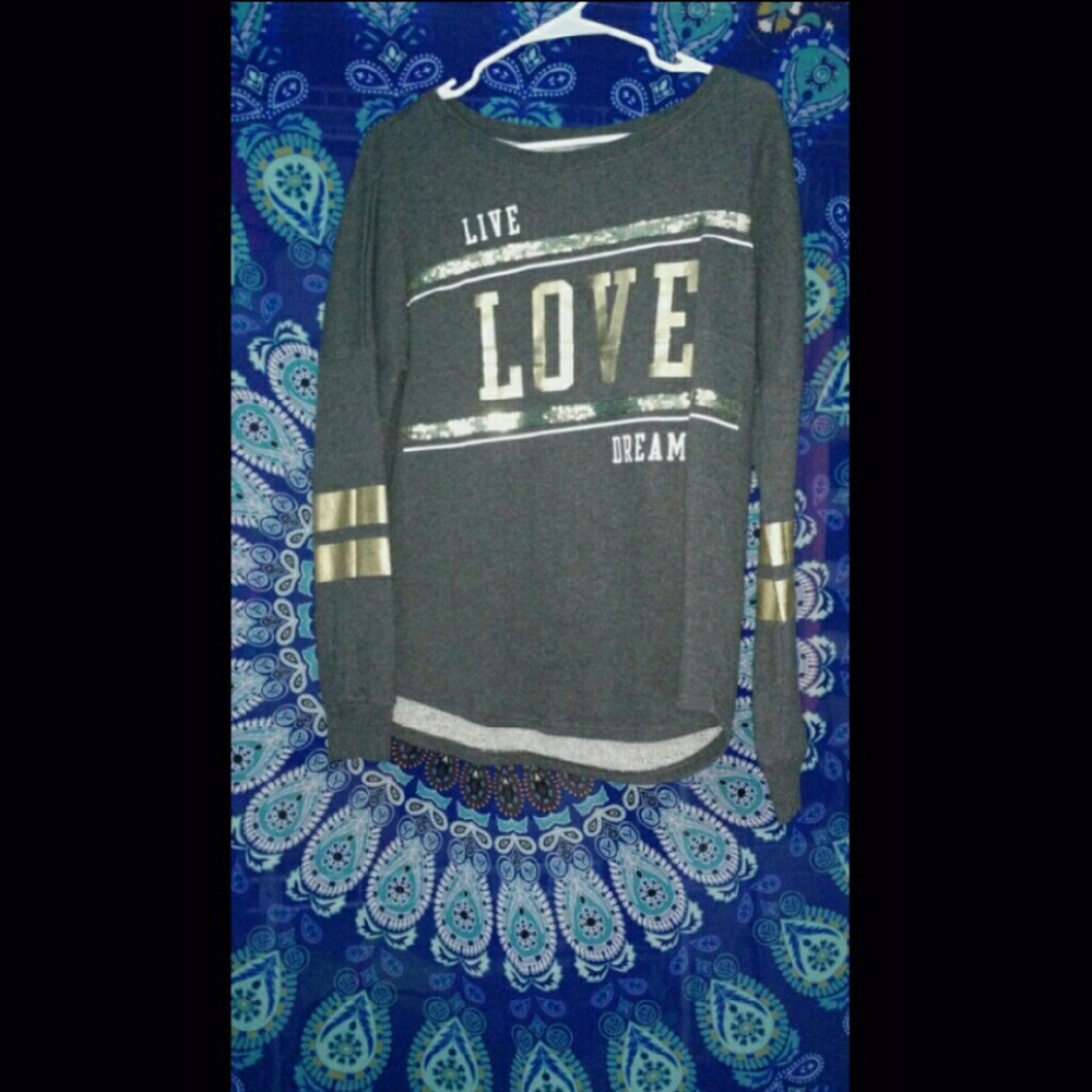 Gray and gold sweater SIZE MEDIUM