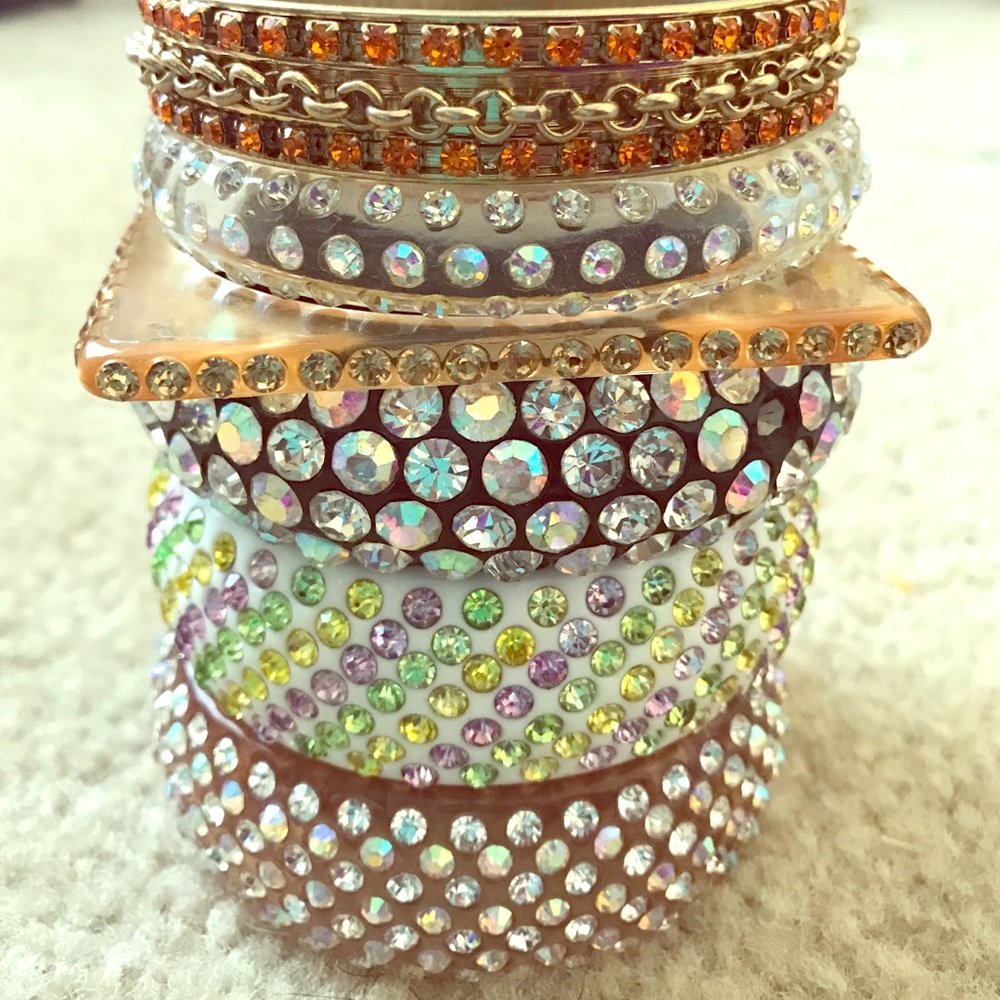 BLINGED out bracelets.