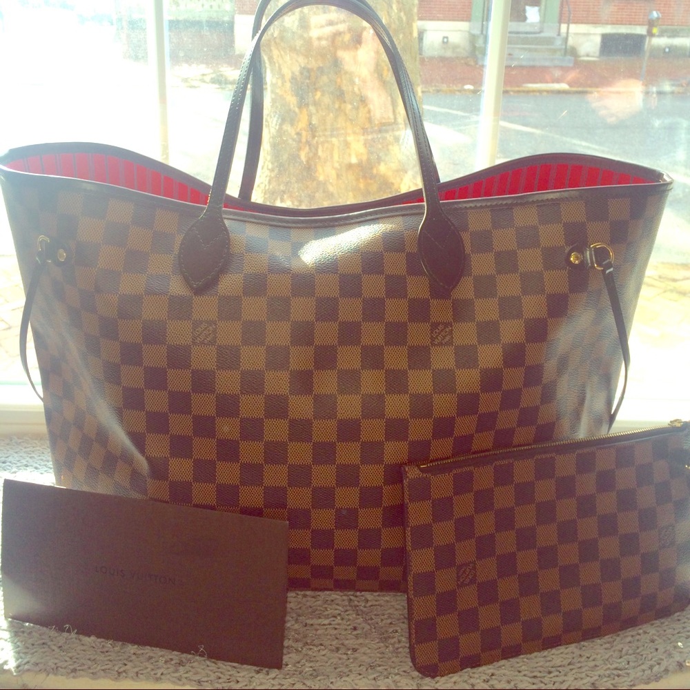 Louis Vuitton large hang bag with matching wallet