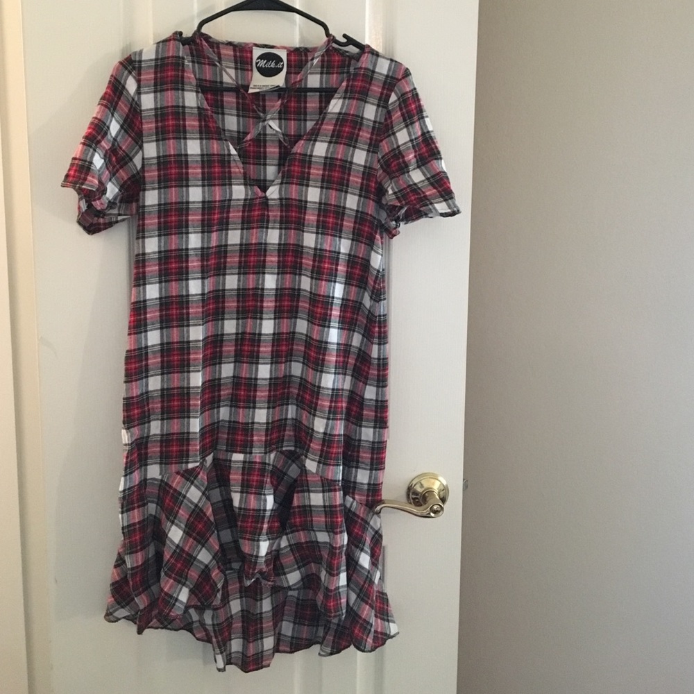 Asos Vintage Grunge Plaid Mini Dress