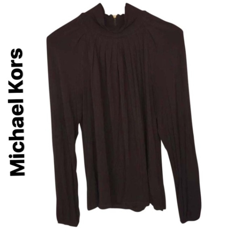 Brown Michael Kors Turtleneck high Neck Top