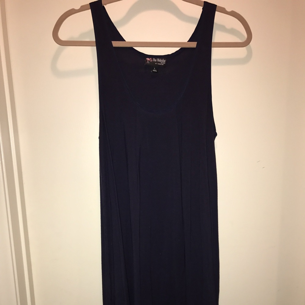 Women's L casual navy and green tank dress