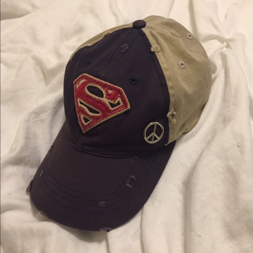 Distressed super man baseball cap