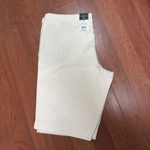 Cream canvas walking shorts