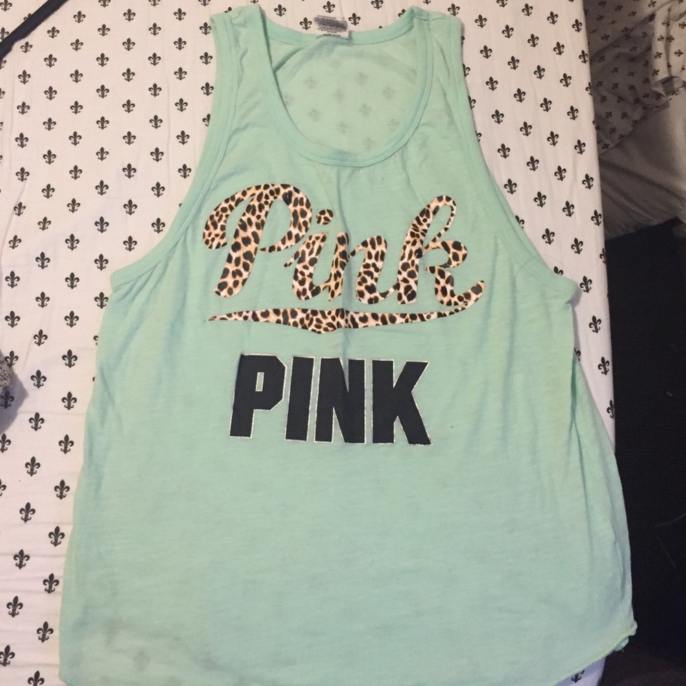 Teal Victoria secret pink tank top