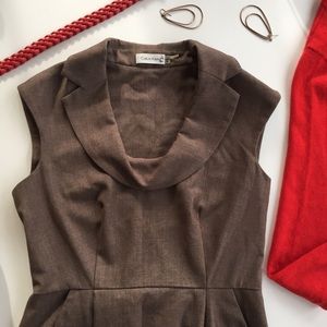 Calvin Klein • Brown work dress