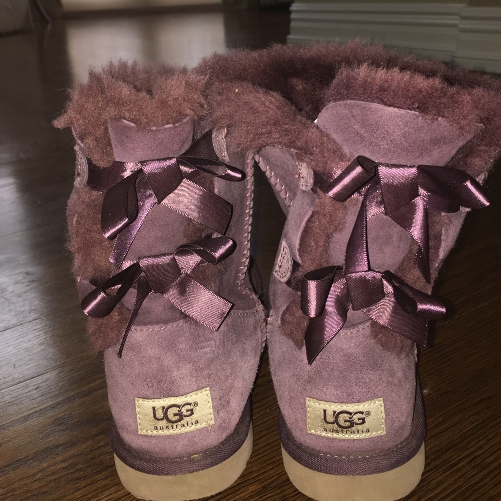 Purple Bailey bow uggs