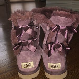 Purple Bailey bow uggs