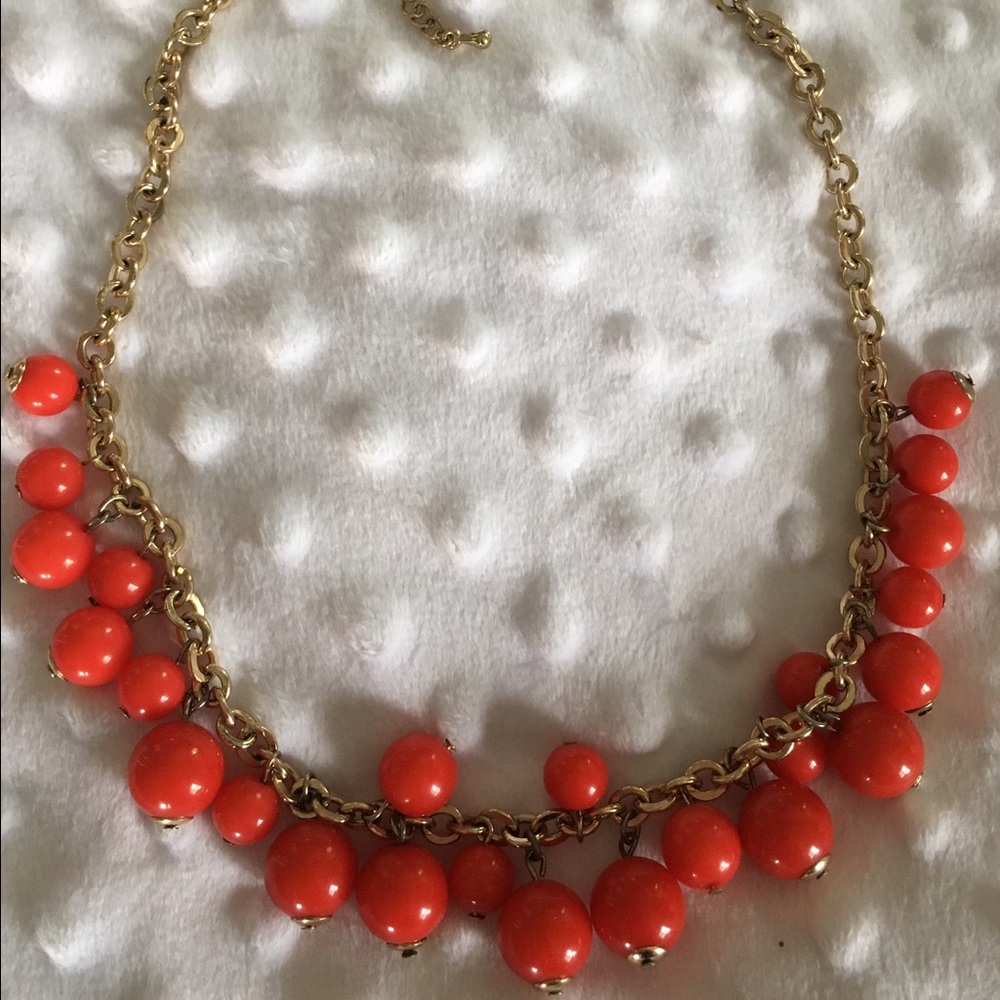Gold and Red-Orange Necklace