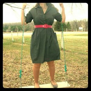 Gray casual knee length dress