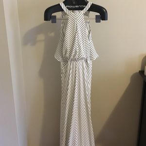 Black and white striped maxi dress