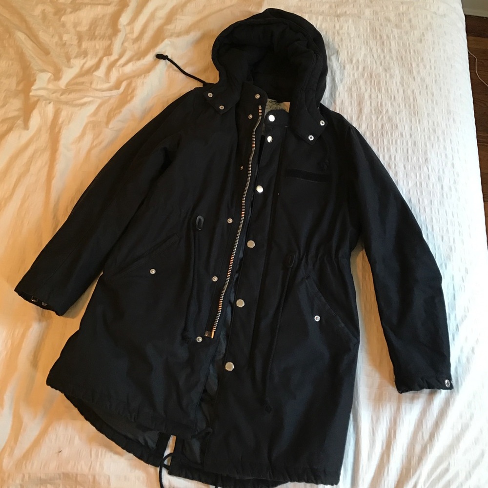 Urban Outfitters Cheap Monday black parka coat