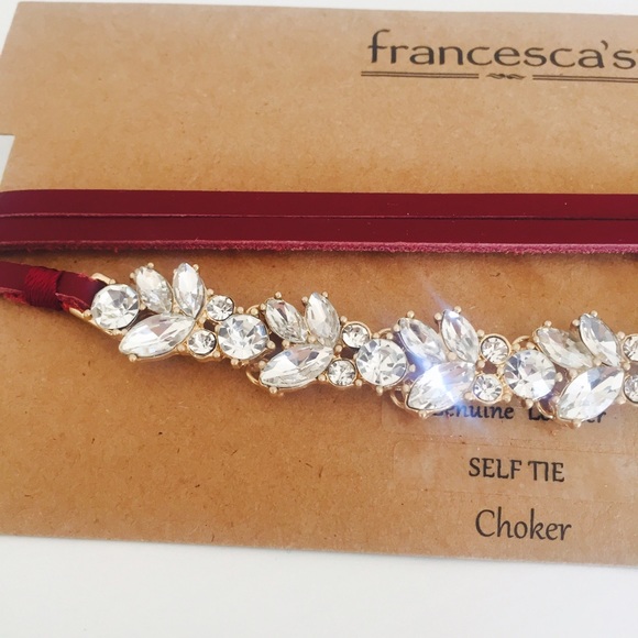 Gifted 🎁 FREE  #Francesca's Burgundy Choker - Picture 2 of 4