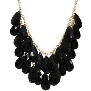 Kate Spade Cascade Bib Necklace Black/Gold